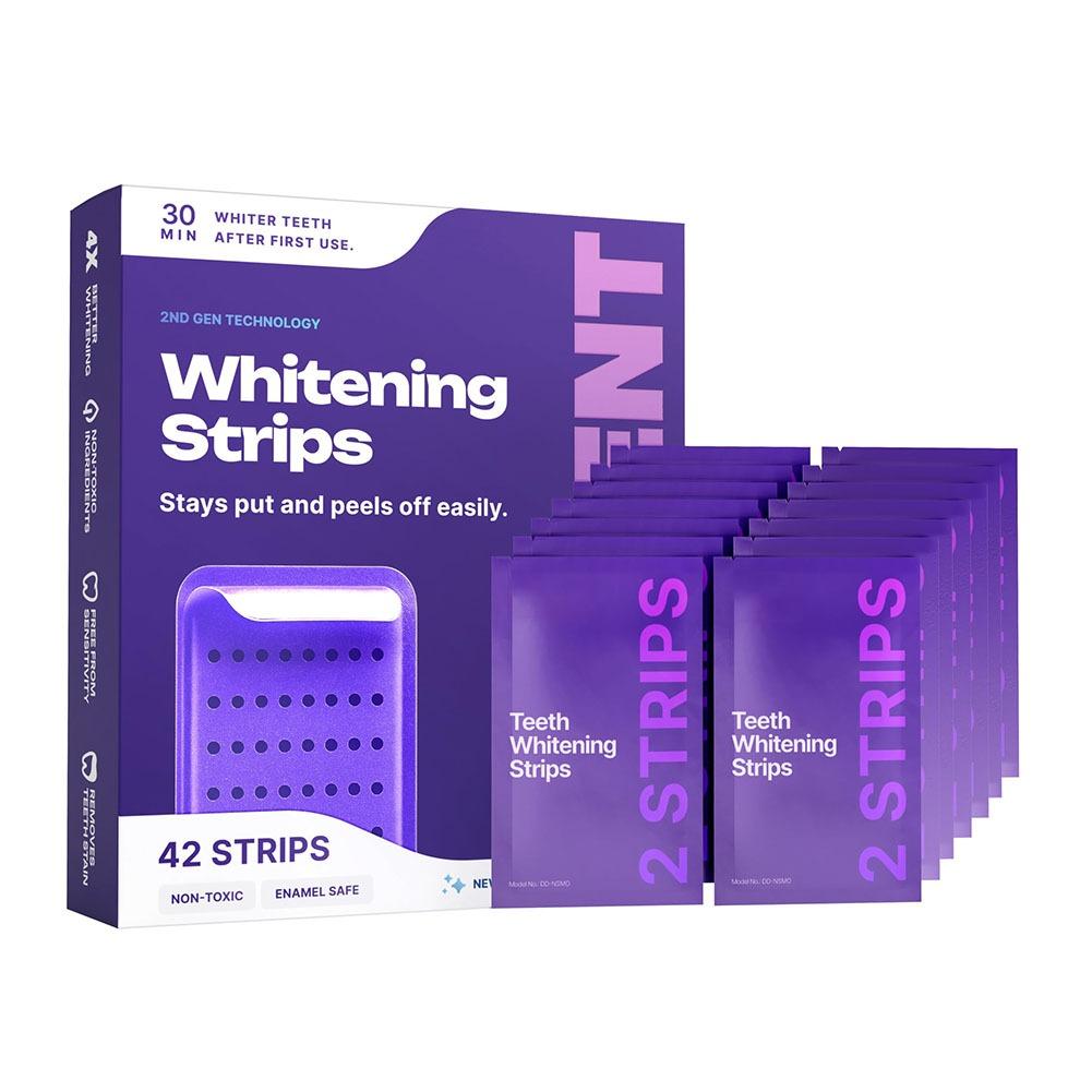 Teeth Whitening Gel Refills - Lot de 42 bandes blanchissantes violettes