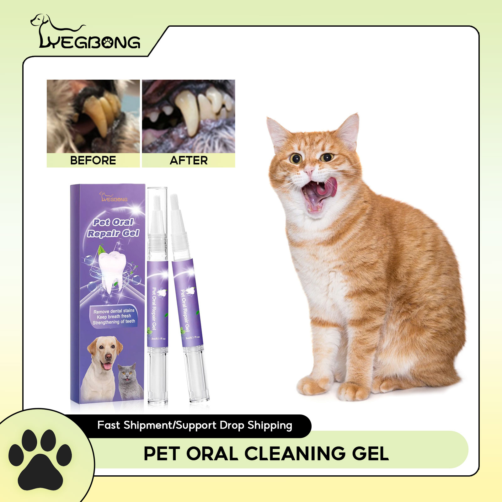 Teeth Whitening Results - Gel de réparation orale pour animaux