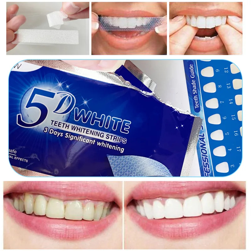 Teeth Whitening Street - 1-12 pièces Bandes blanchissantes 5D pour