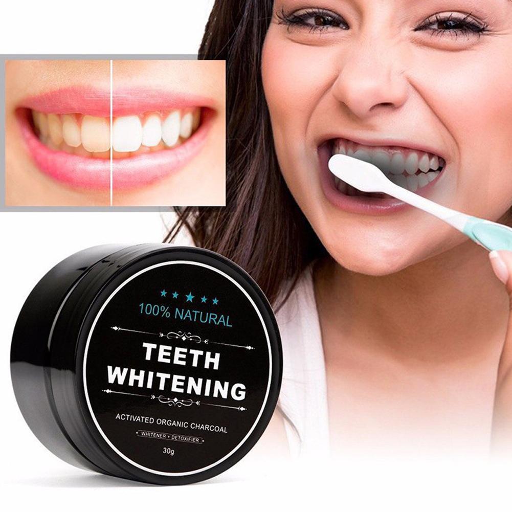 Teeth Whitening Activated Organic Charcoal - Poudre blanchissante pour les dents au