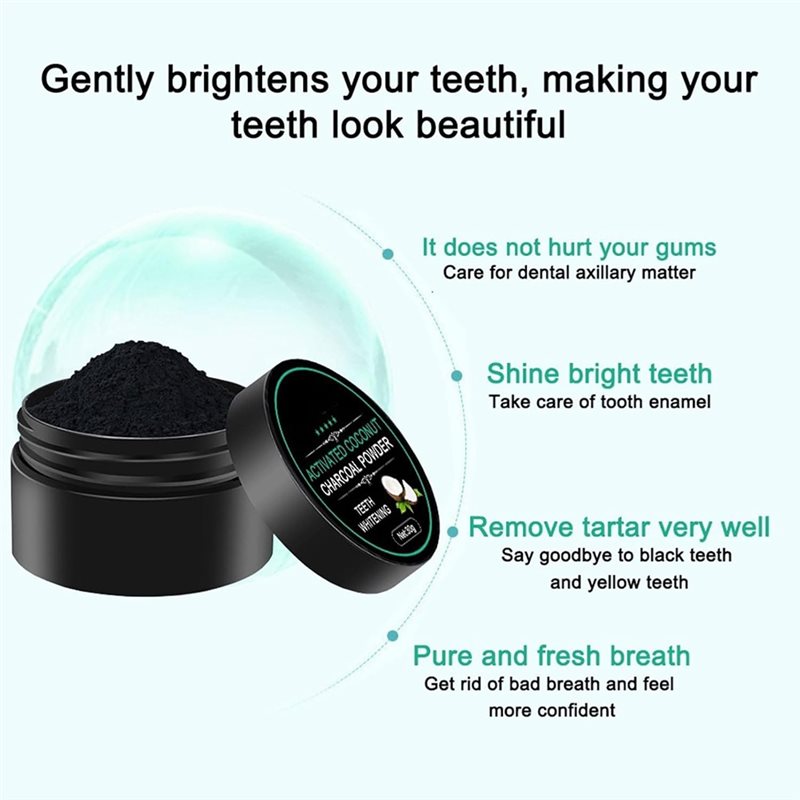 【FAVORIS DES CLIENTS】Poudre bl - Teeth Whitening Activated Organic Charcoal avis et prix