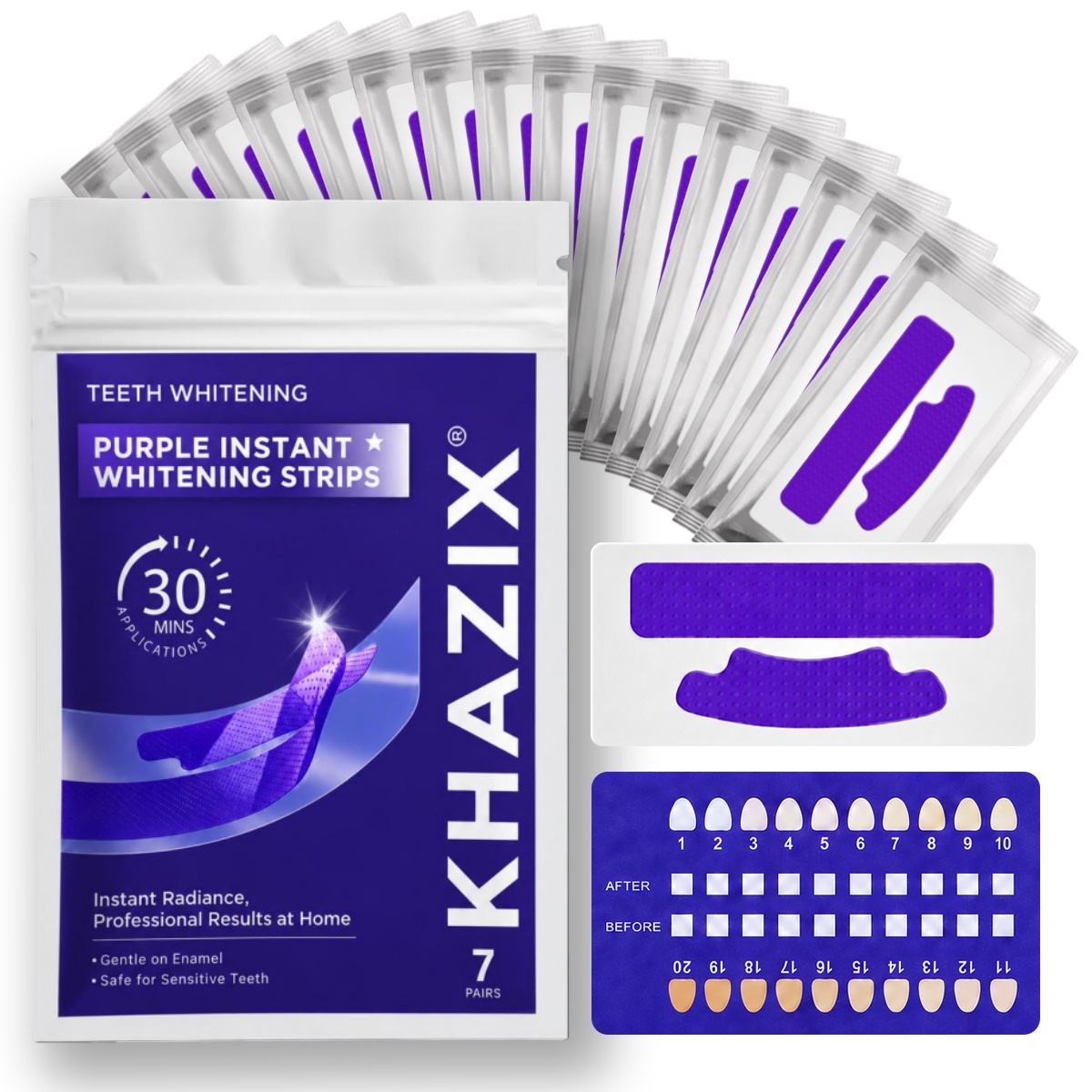 1/7 paires de bandes blanchiss - Teeth Whitening Street avis et prix